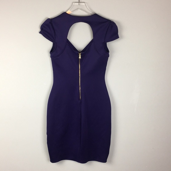 Guess Purple Keyhole Back Fitted Formal Dress Sz 2 - Picture 3 of 5